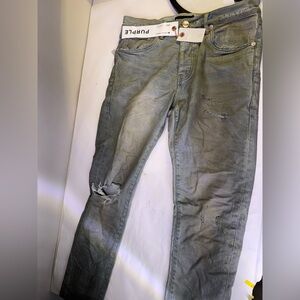 New PURPLE Distressed Gray Men Jeans mens 32